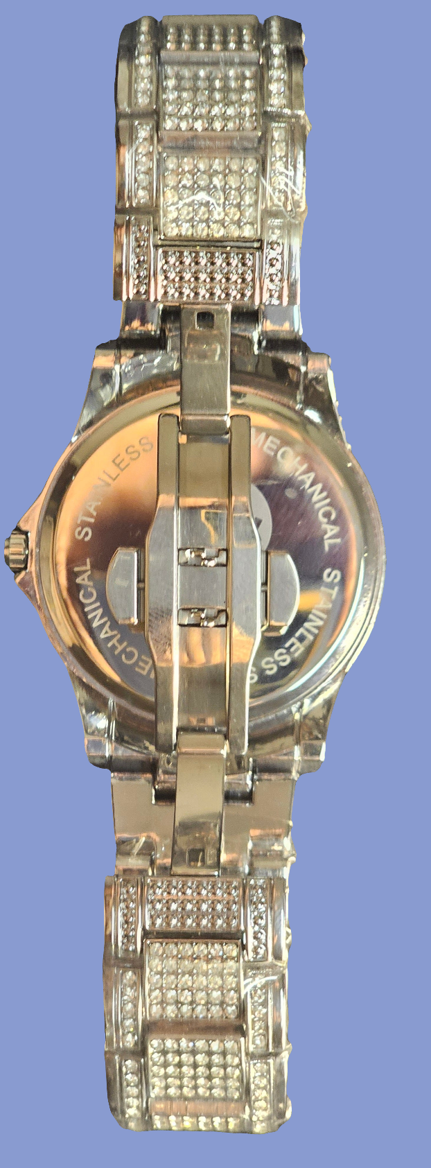 MENS ICED OUT MOISSANITE SILVER WATCH