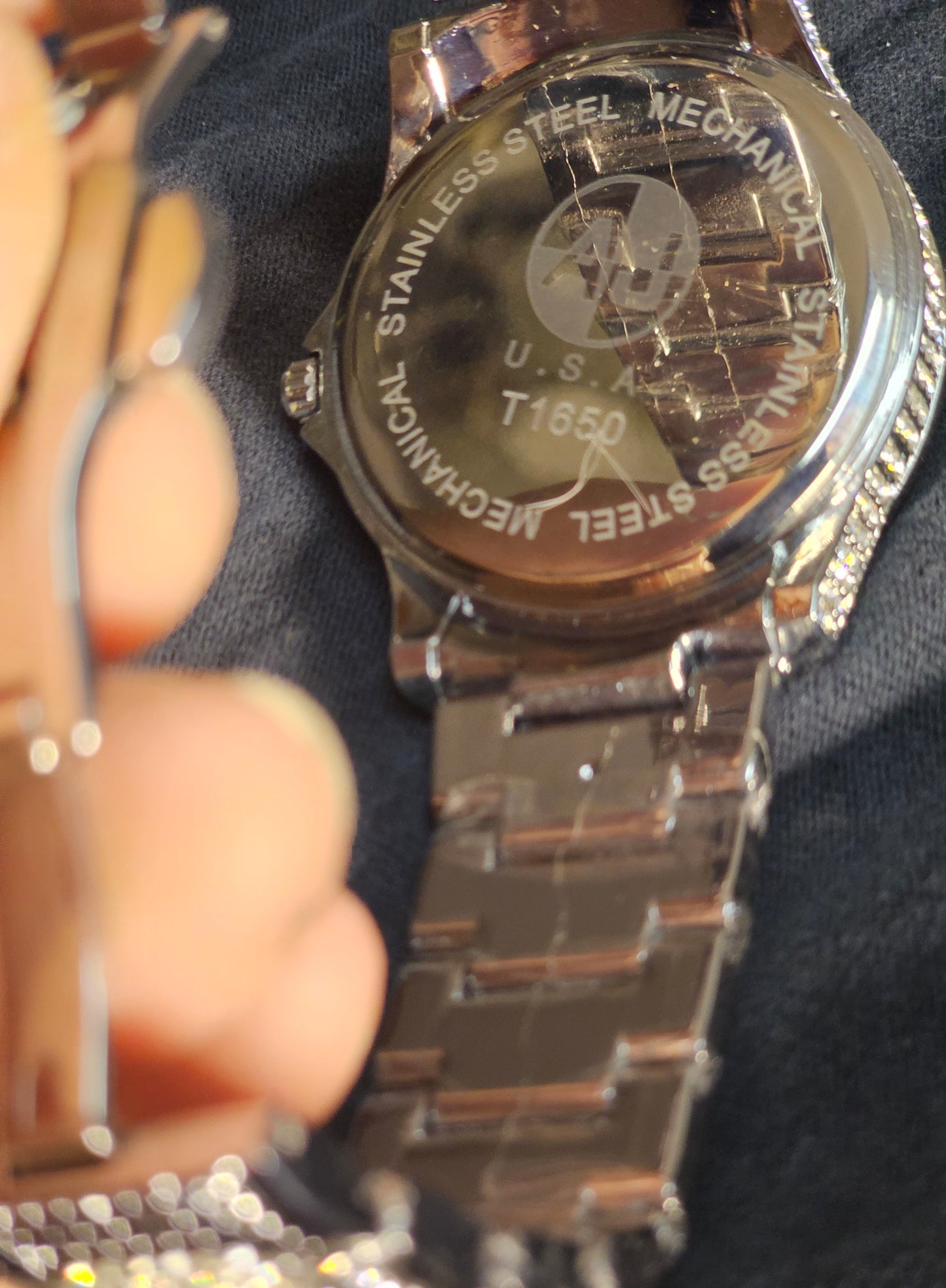 MENS ICED OUT MOISSANITE SILVER WATCH