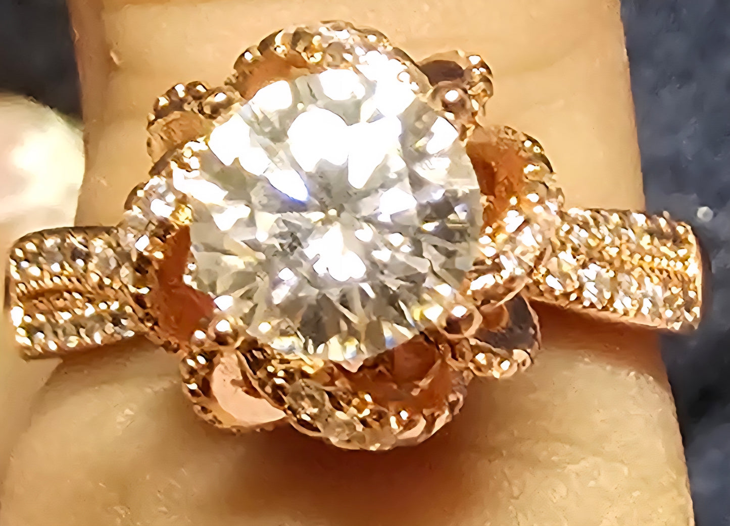The "Eternal Bloom" Statement Ring 1ct+ Moissanite on Rose Gold