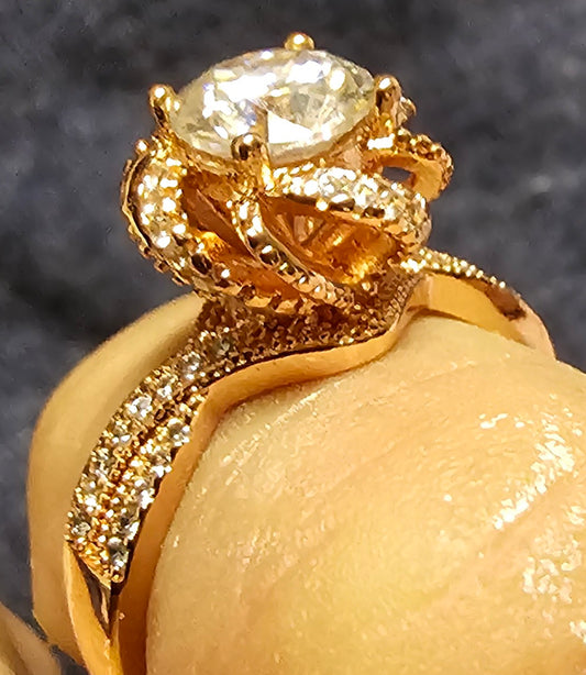 The "Eternal Bloom" Statement Ring 1ct+ Moissanite on Rose Gold