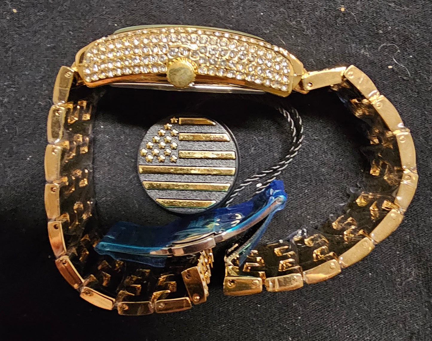 31 mm Iced Out Moissanite and Gold Watch