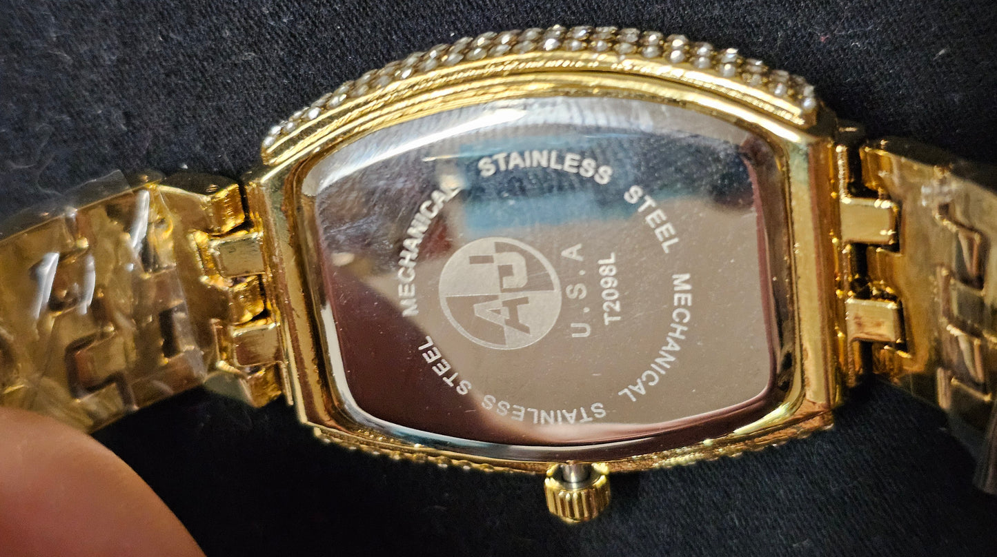 31 mm Iced Out Moissanite and Gold Watch