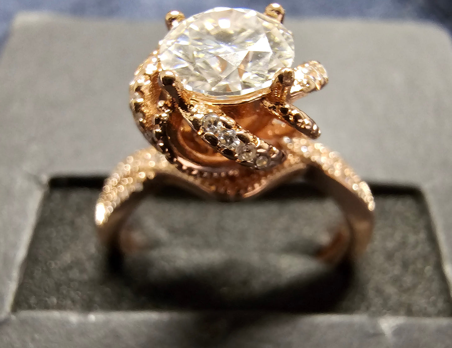 The "Eternal Bloom" Statement Ring 1ct+ Moissanite on Rose Gold